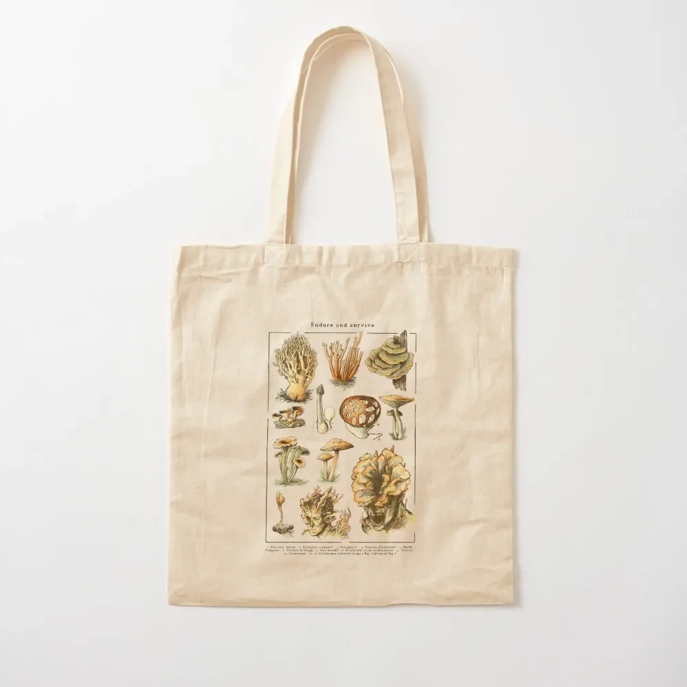 

Endure and Survive - The last of us - Cordyceps mushrooms dark Tote Bag Canvas stote bag tote bags aesthetic eco bag folding