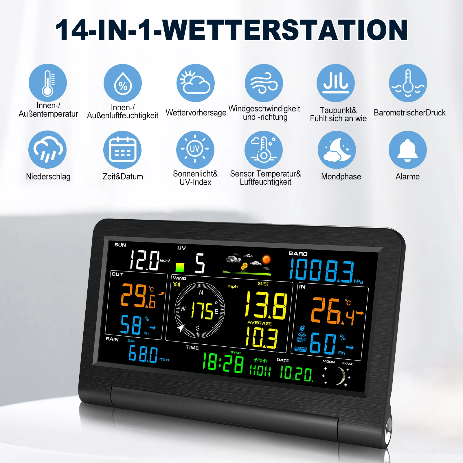 14'ü 1 Arada WIFI Hava İstasyo - Weather Station Indoor incelemesi ve fiyatı