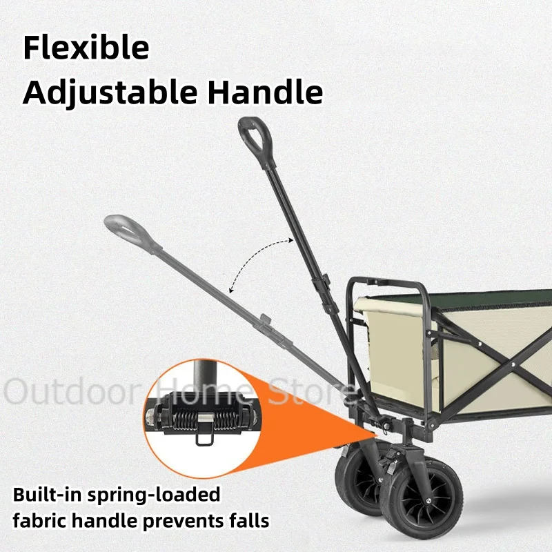 Carrito plegable portátil para jardín, carrito de gran capacidad para acampar al aire libre