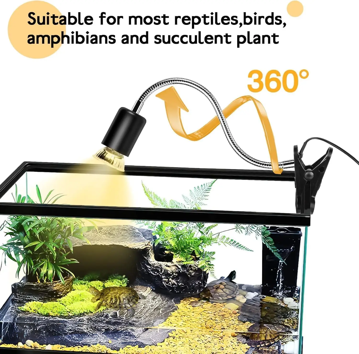 Reptile Lamp Bulb Set with Clip Turtle Bulb Heat Lamp Holder kit Thermometer Hygrometer Tortoises Basking Heating Lamp Kit