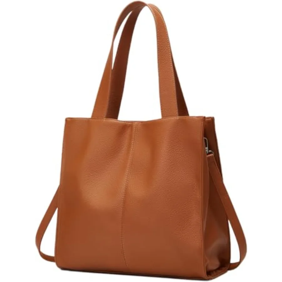

Large Capacity Leather Tote Bag for Women Work Crossbody Shoulder Purses Women's Soft Shoulder Satchel Handbags