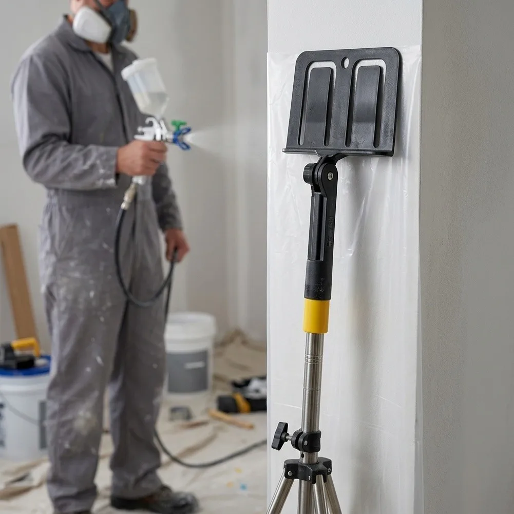 Pivoting Spray Shield Holder Paint Mask Wall Guard Tool For Facade Gutter Spraying Project Household Construction Work Accessory