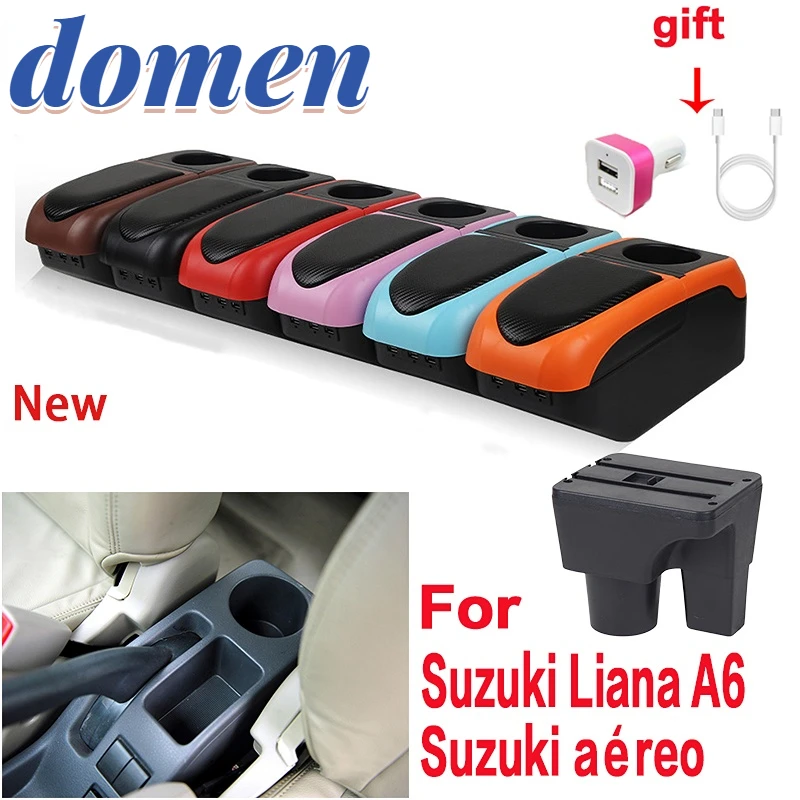 

For Suzuki Liana A6 armrest box For Suzuki aéreo armrest box armrest Storage box Internal with USB cup holder car Accessories