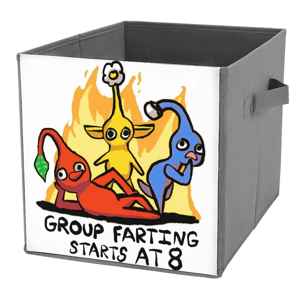 Storage Tank Pikmin Inspired Group Farting Starts At 8 Folding Storage Box Multifunctional Portable Bedroom Storage Graphic Vint