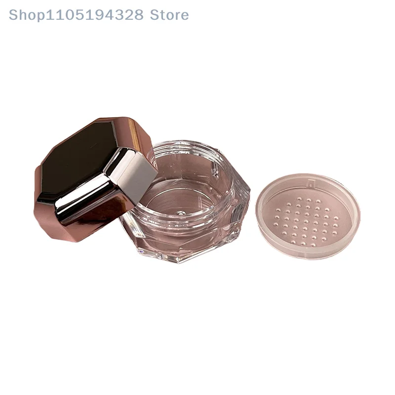 [MP] 1pcs 8g mini caixa de pó portátil plástico vazio recipiente de pó solto com peneira frasco cosmético viagem compõem acessórios