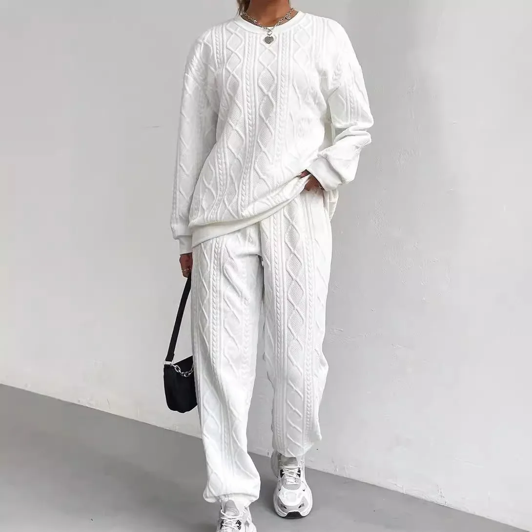 

Long Sleeved Two Piece Sets Womens Outifits Streetwear Casual Round Neck Hoodie and Y2k Pants Suit Autumn and Winter 2024 New