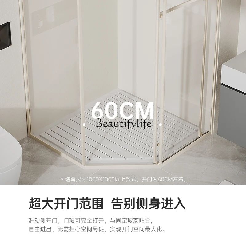 02 Inner sliding door Diamond shower room Bathroom wet and dry separation partition