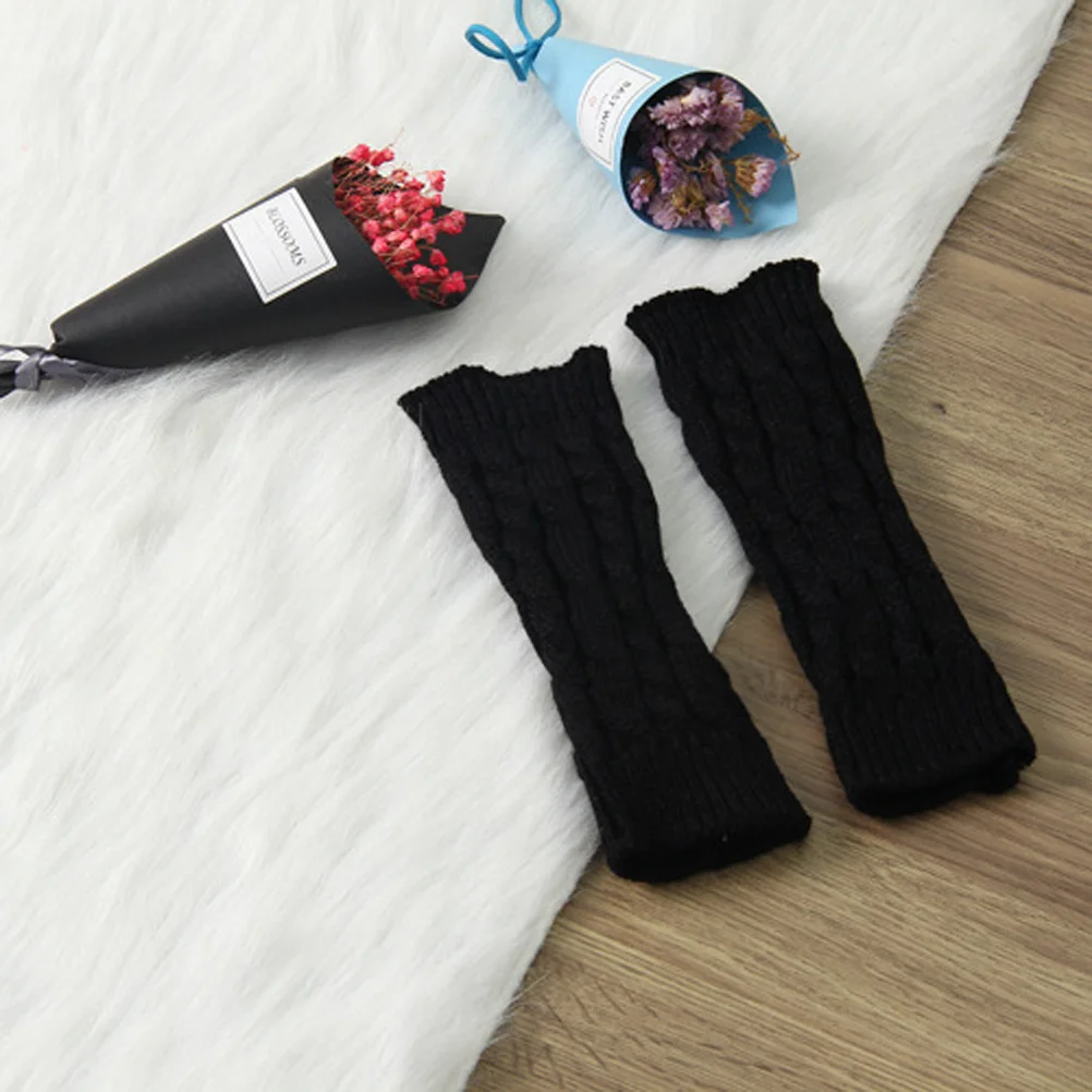 

Fingerless 20Cm Knitted Arm Sleeves Warm Soft For Men Women Winter Long Suitable For Running Sports Outdoor Winter Arm