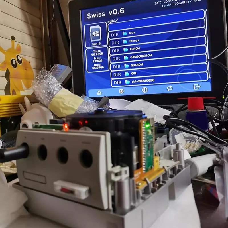 

1PCS GameCube DOL-001/DOL-101 Console MOD PicoLoader Solder-Less With RP2040 NGC Swiss Picoboot Flippydrive