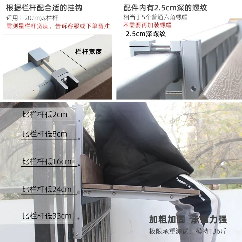 Wholesale balcony, small apartment, computer desk household small bar counter, creative lifting and folding book railing hanging