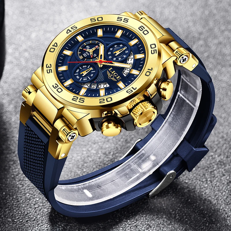 

LIGE 2024 New Luxury Mens Watch Fashion Military Quartz Wristwatches Sports Waterproof Luminous Watches Men Clock Reloj Hombre