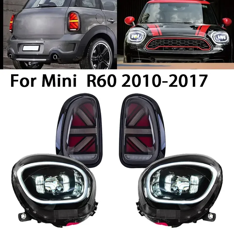 Car LED Headlights with LED Tail Lights Assembly For BMW Mini Cooper R60 2010-2017 Upgrade Front Rear Accessories