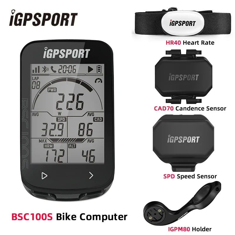 iGPSPORT BSC100S Komputer rowerowy 2,6-calowy ekran Cps Nawigacja rowerowa Czujnik prędkości kadencji Inteligentny prosty komputer rowerowy obsługi