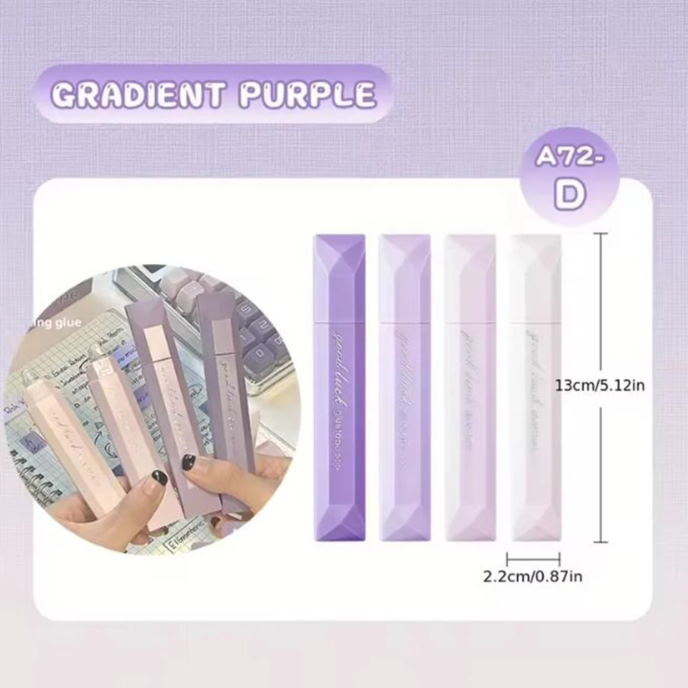 4Pcs/1set 그라디언트 대용량 양면 디스펜스 펜 스크랩북 및 DIY 사무실에 적합한 원활한 접착제