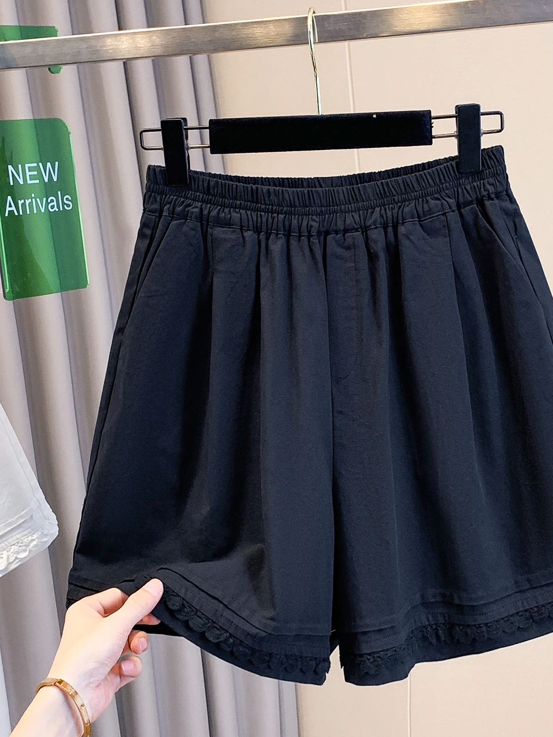 

Lace Trim ort Pants Women's plus Size Loose High Waist Slimming Faion Wide Leg Pants Commute Sle Summer Casual Pear ape