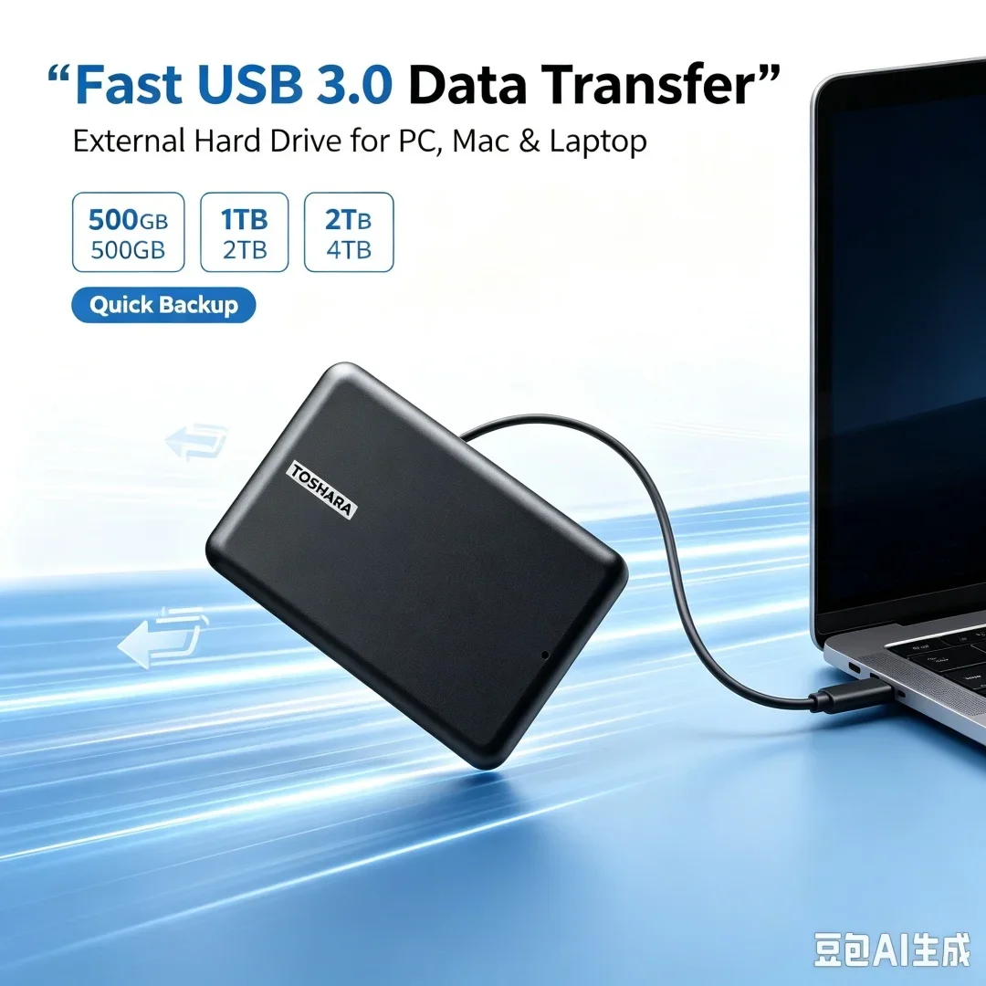 Original A5 Portable External Hard Drive 4TB/1TB/2TB Canvio Basics USB 3.2 External Data Storage Capacity for PS5 Notebook