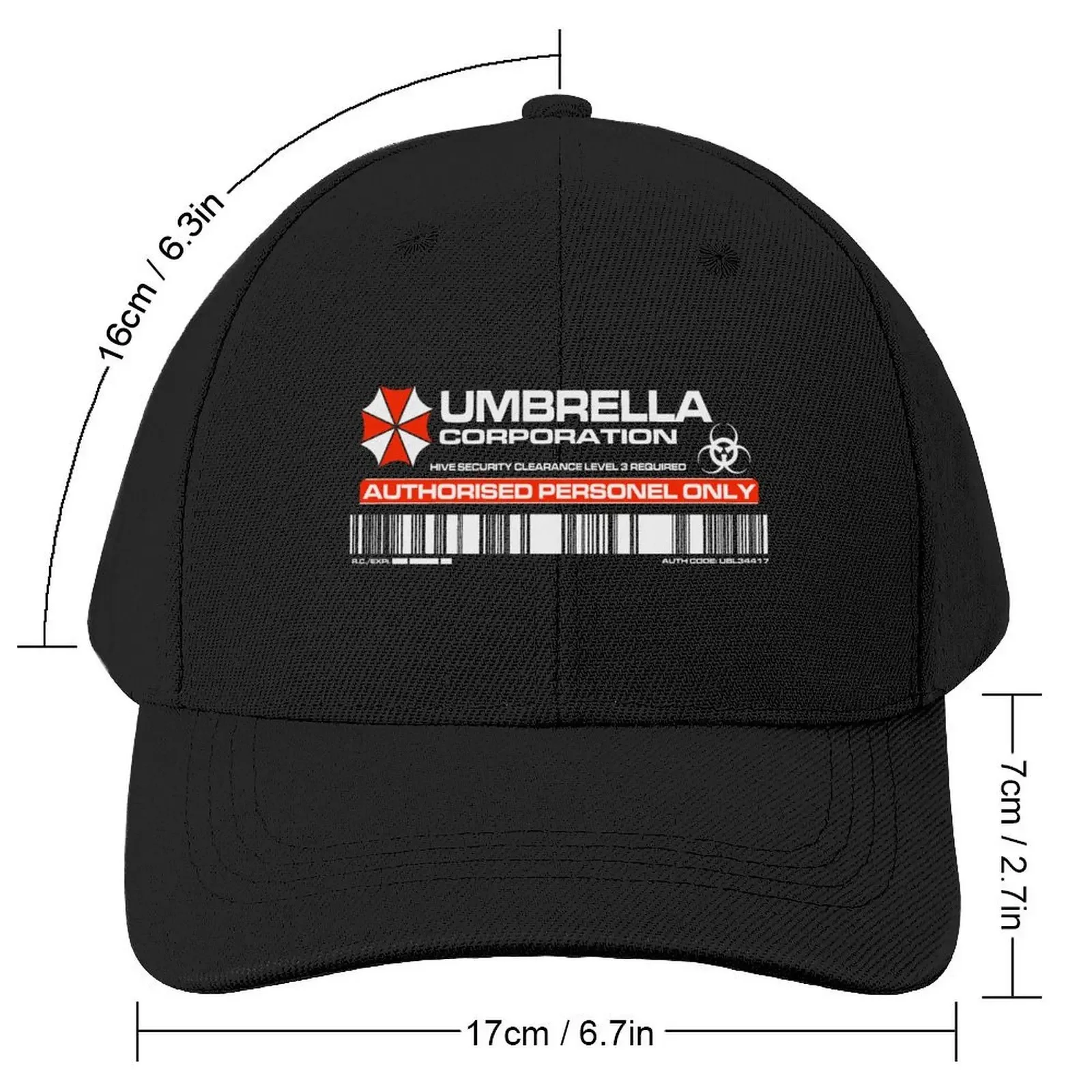 UMBRELLA CORP AUTHORIZATION ACCESS STICKER Baseball Cap party Hat Bobble Hat Fishing cap Vintage Men Luxury Brand Women's