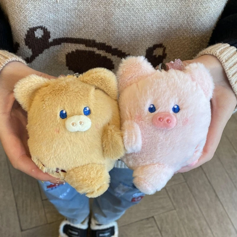 A Pair Plush Couple Attraction Pig Keychain Plush Toy Girls Gift