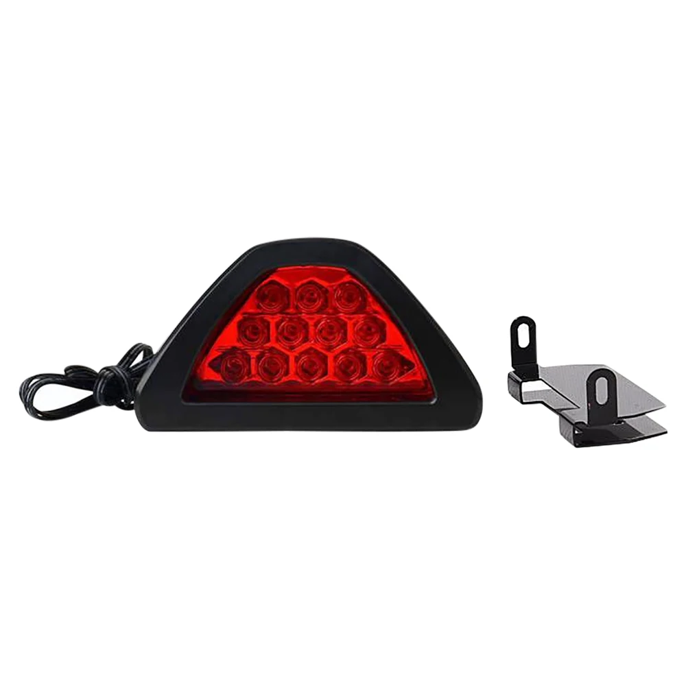 1pcs Universal Brake Signal Lamp F1 Style Triangle Sporty 12LED Rear Fog Light Tail Third Brake Lamp DRL For JDM BBA