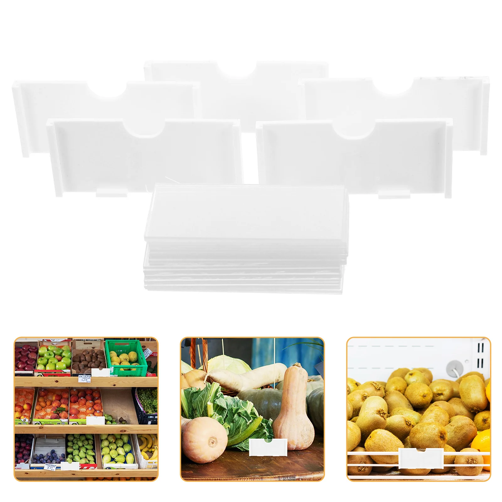 

20 шт. подвесных ценников: пластиковые держатели для этикеток для одежды, держатели для ценников на проволочных полках, белые, для магазинов, супермаркетов, розничной торговли