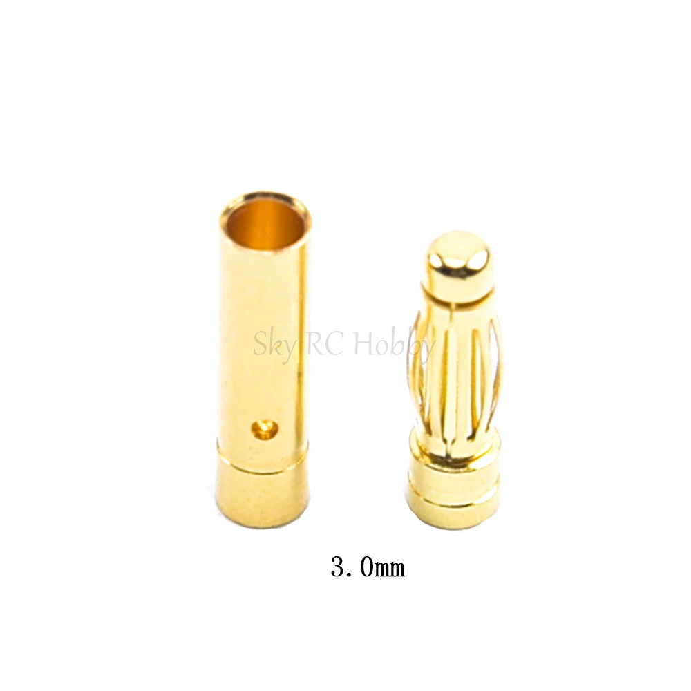 10Pairs 2mm 3.5mm 4mm 5mm 5.5mm 6mm 6.5mm 8mm Gold Bullet Banana Connector Gold-plated Bullet Plug for FPV RC Drone ESC Motor