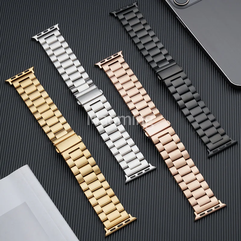 Stainless Steel Strap For Apple Watch Band 45mm Ultra 49mm 41mm 40mm 44mm Strap Metal Bracelet For Iwatch Series 9 10 46mm 42mm