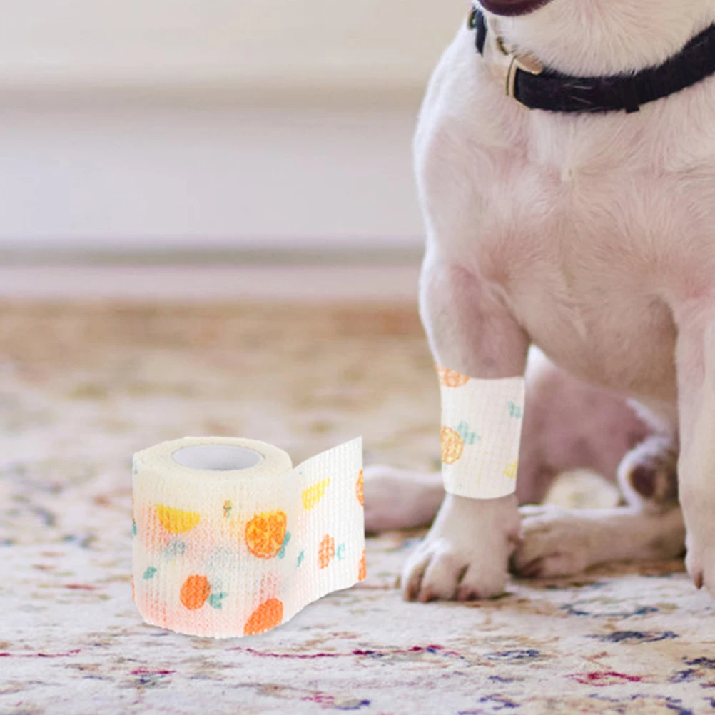 

4pcs Dog Bandage Self Adhesive Pet Protection Elastic Vet Wrap For Wound Care Outdoor No Chew Paw Tape Sticky Paws Bandage For