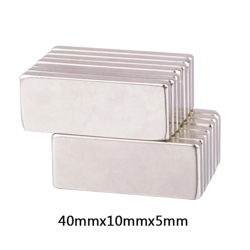 2/5/10/15/20PCS 40x10x5mm Block Strong Rare Earth Magnet N35 Big Rectangular Neodymium Magnets Sheet 40x10x5 40*10*5