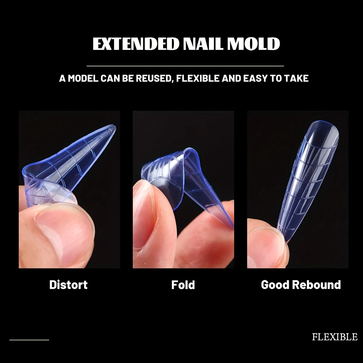 144Pcs/box Nailpop Colorful Nail Dual Forms Reusable Molds With Scale Multiple Shapes Nail Art Extension DIY Tool Kit