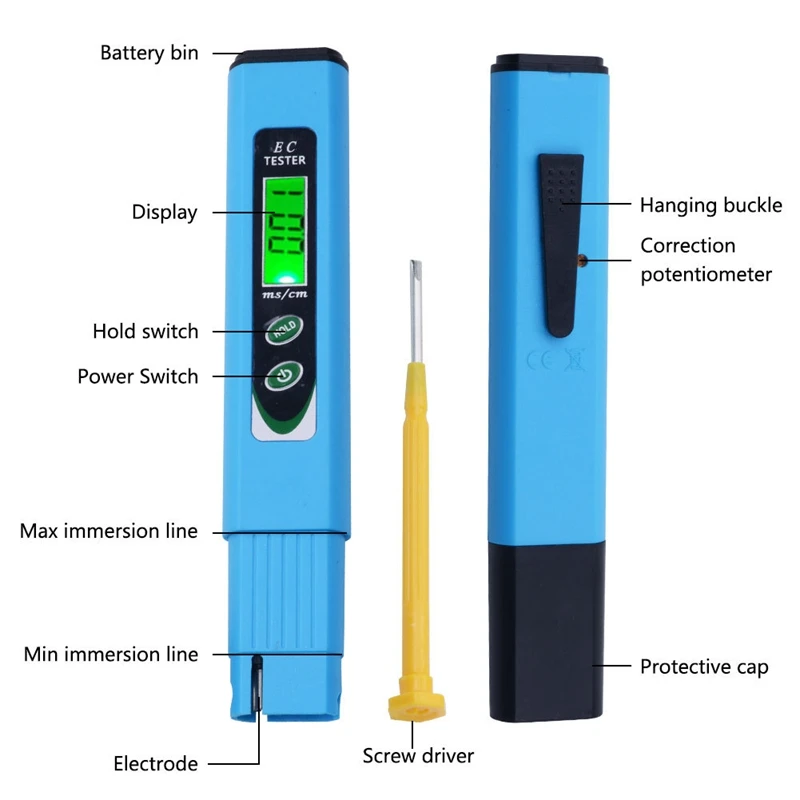 Portable LCD Digital TDS Water Quality Tester Pen EC Meter Tester Pen TDS Tester Pen Conductivity Water Quality Measurement Tool