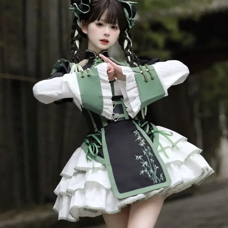Japón OP mejorado dulce picante chica Lolita Cos Loli Tea Party vestido bordado 2024 v;2,r'6;t.