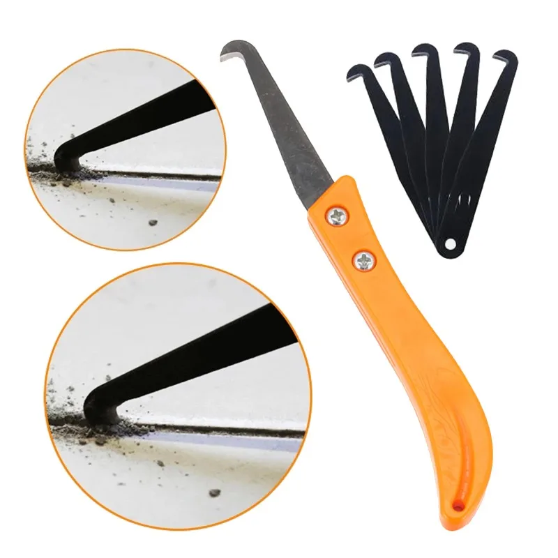 Pro Grout Removal Tool - Tungsten Steel Hook Knife & Joint Notcher, Scraper for Tile Gap Repair, Anti-Slip Handle