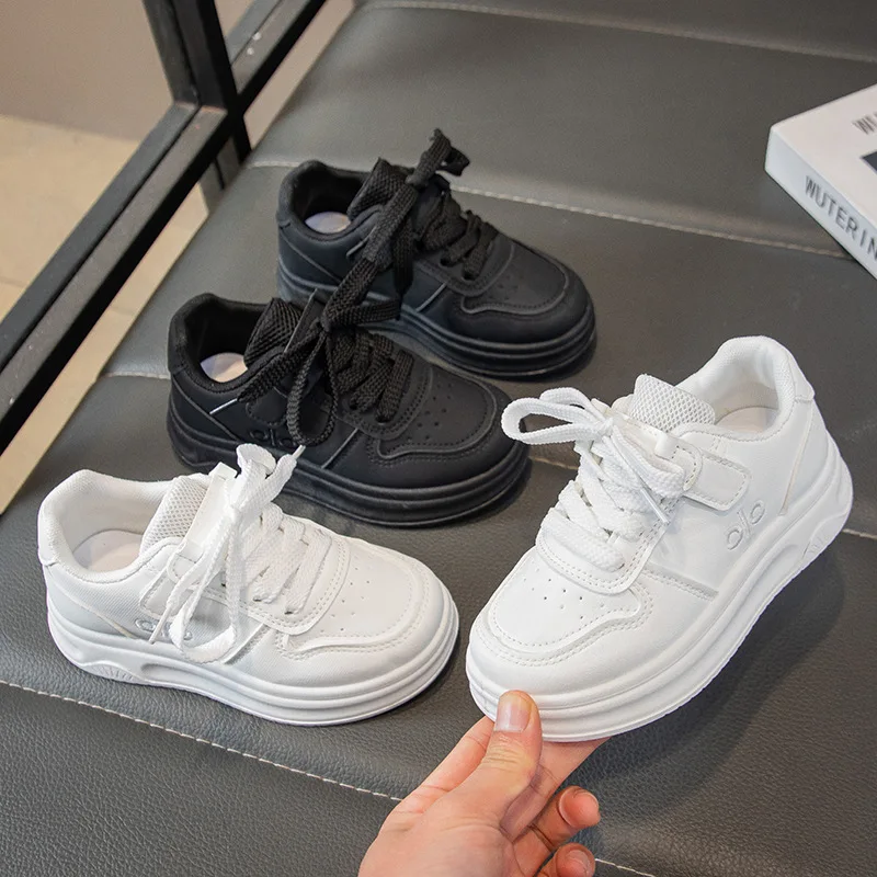 New Shoe Children Low-Top Casual Sneakers New Fall Styles Non-Slip Soft Sole Simple Breathable Everyday Sporty Flats for Kids