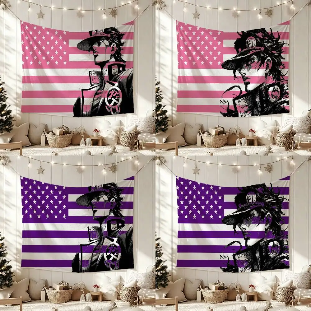 JoJo-s B-Bizarre Anime Adventure Flag Digital Printing Banner for Garage Wall Out Door Decoration