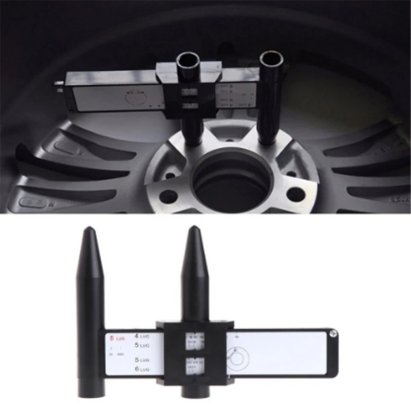 

Hot Sale Wheel Rim Bolt Pattern Sliding PCD Measuring Tool Gauge Ruler 8 Holes PCD Ruler Lugs Hub Pitch Measurement Tools