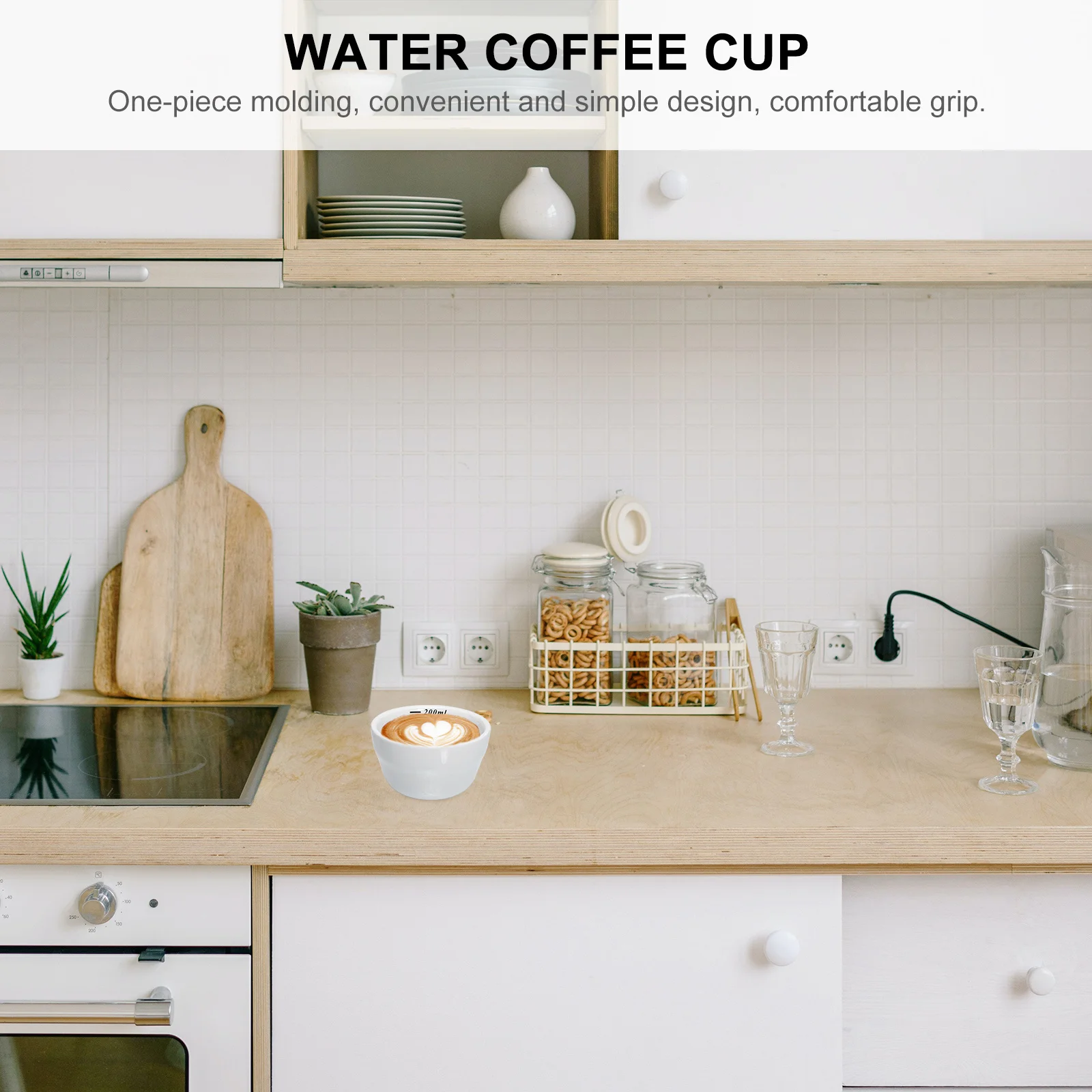 

2Pcs Coffee Ceramic Cups Cold Heat Resistant Scale Milk Cups Household Measuring Container Kitchen Scale Cup