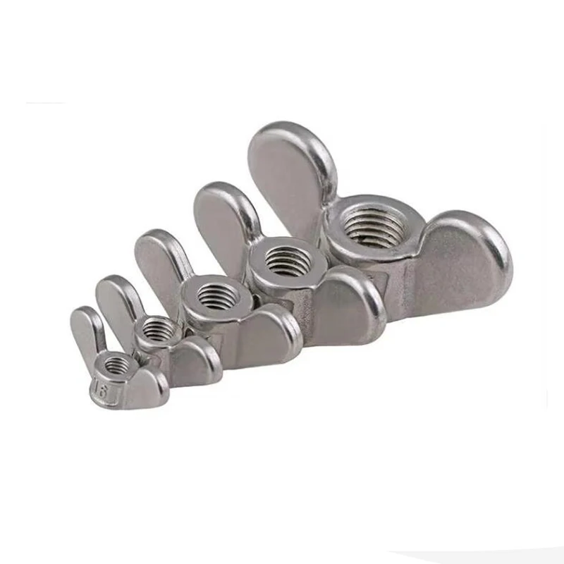 M4 M5 M6 M8 M10 M12 Wing Nut 304 Stainless steel Large Ears Hand Tighten Nut Wingnut Butterfly Nut Ingot Two Claw Nuts