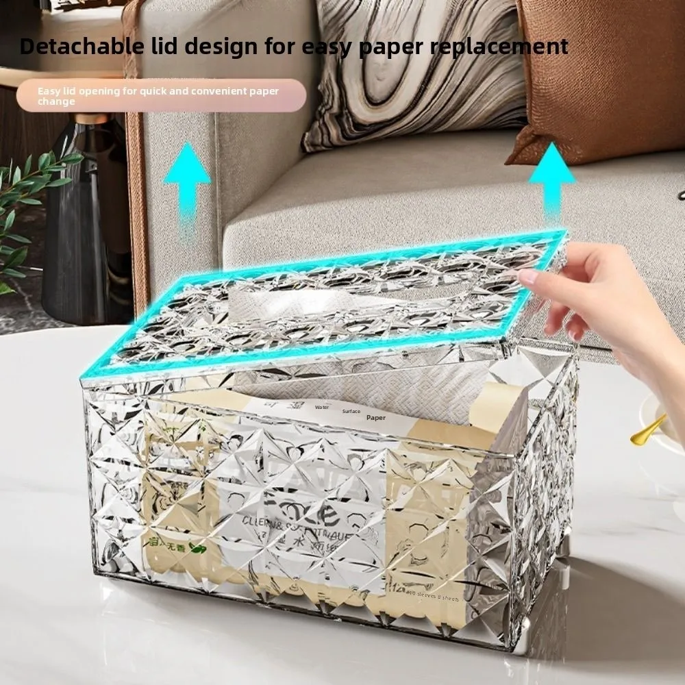 

European Style Tissue Storage Box Automatic Lift Smooth Extraction Paper Towel Case Minimalist Rectangle Light Luxury Napkin Box