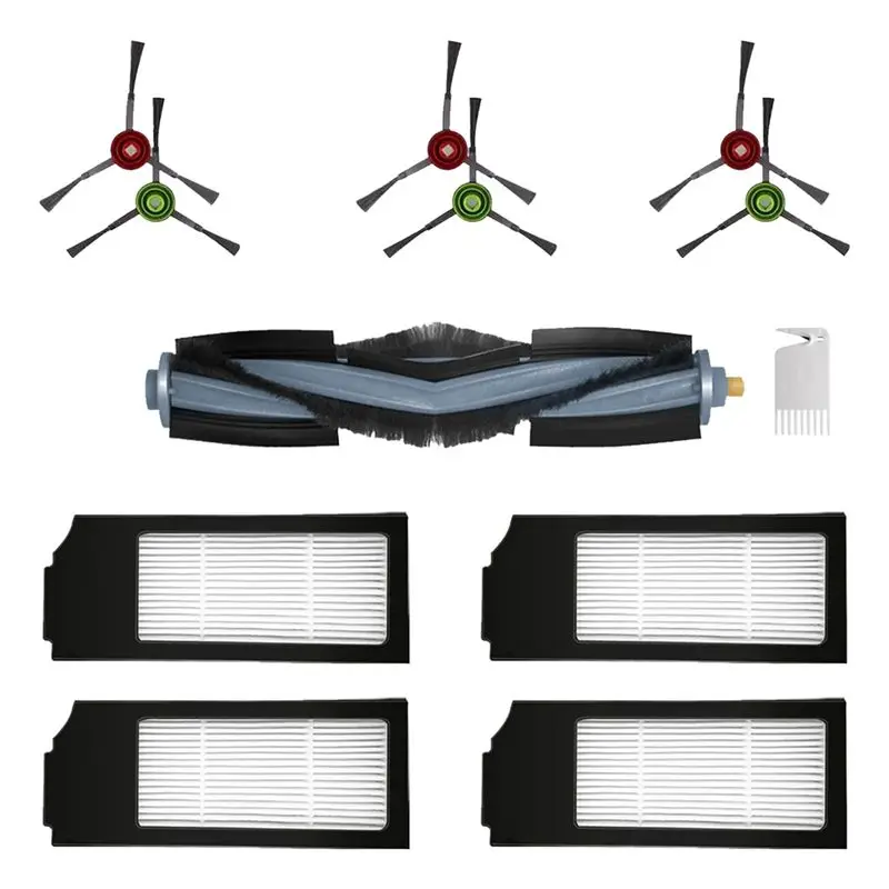 ABHU 1 Set Main Brush Side Brush HEPA Filter For Ecovacs X1 Omni X1 Plus X1 Turbo Vacuum Cleaner Replacement Spare Parts