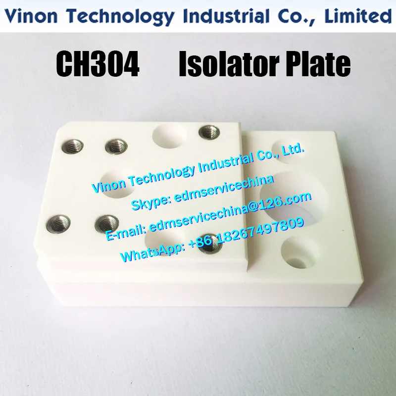 CHMER CH304 EDM Machine Insulating Plate - Lower Head Assembly (95mm x 60mm x 25mm Ceramic Type)