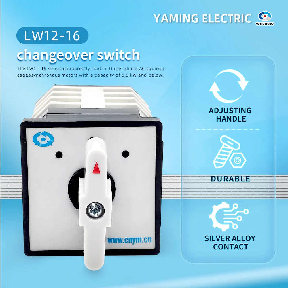 Rotary Cam Switch 16 Terminals LW12-16/4 Three Positions On-Off-On Changeover Dual Power Motor Control Two Loads