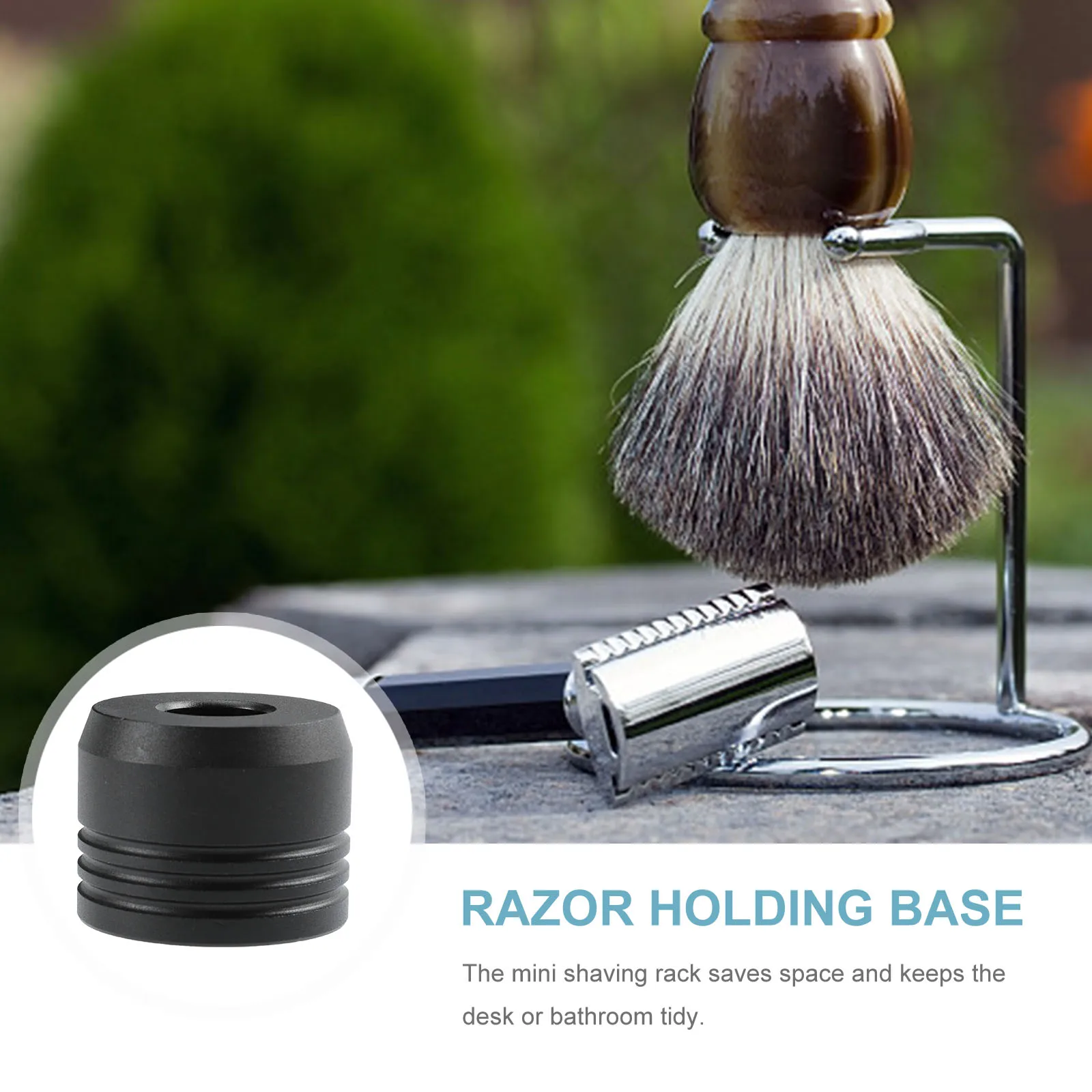 

Razor Holder Practical Bases Simple Stand Storage for Home Razors Aluminum Alloy Small Desktop Sturdy Use Household
