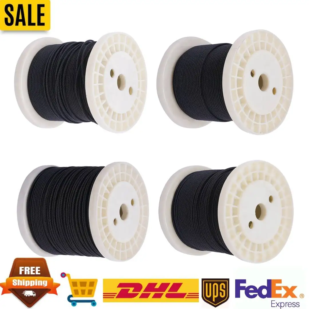 

Трос из нержавеющей стали 316, 200 футов/250 футов/300 футов/400 футов на выбор, трос из нержавеющей стали 1/8 дюйма, 7x7 нитей для перил/промышленных