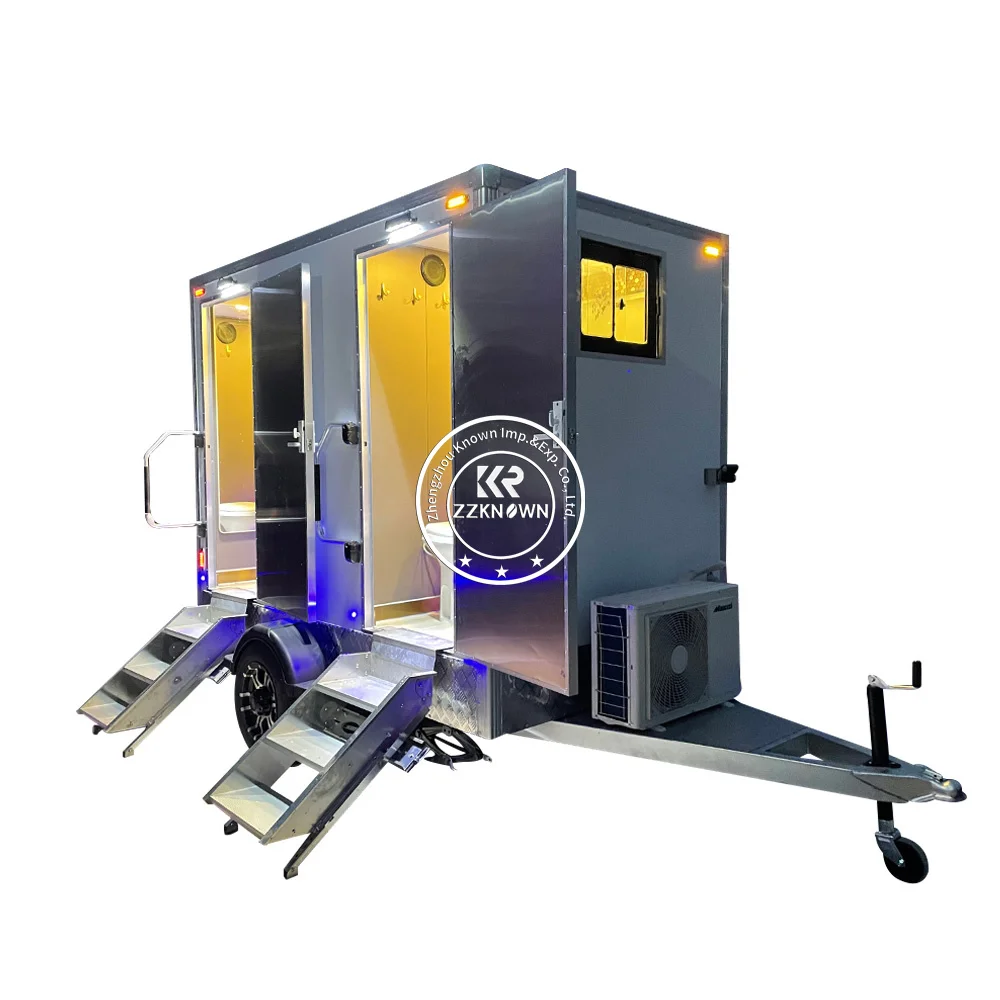 ポータブル屋外シャワートレーラー、2部屋のトイレ