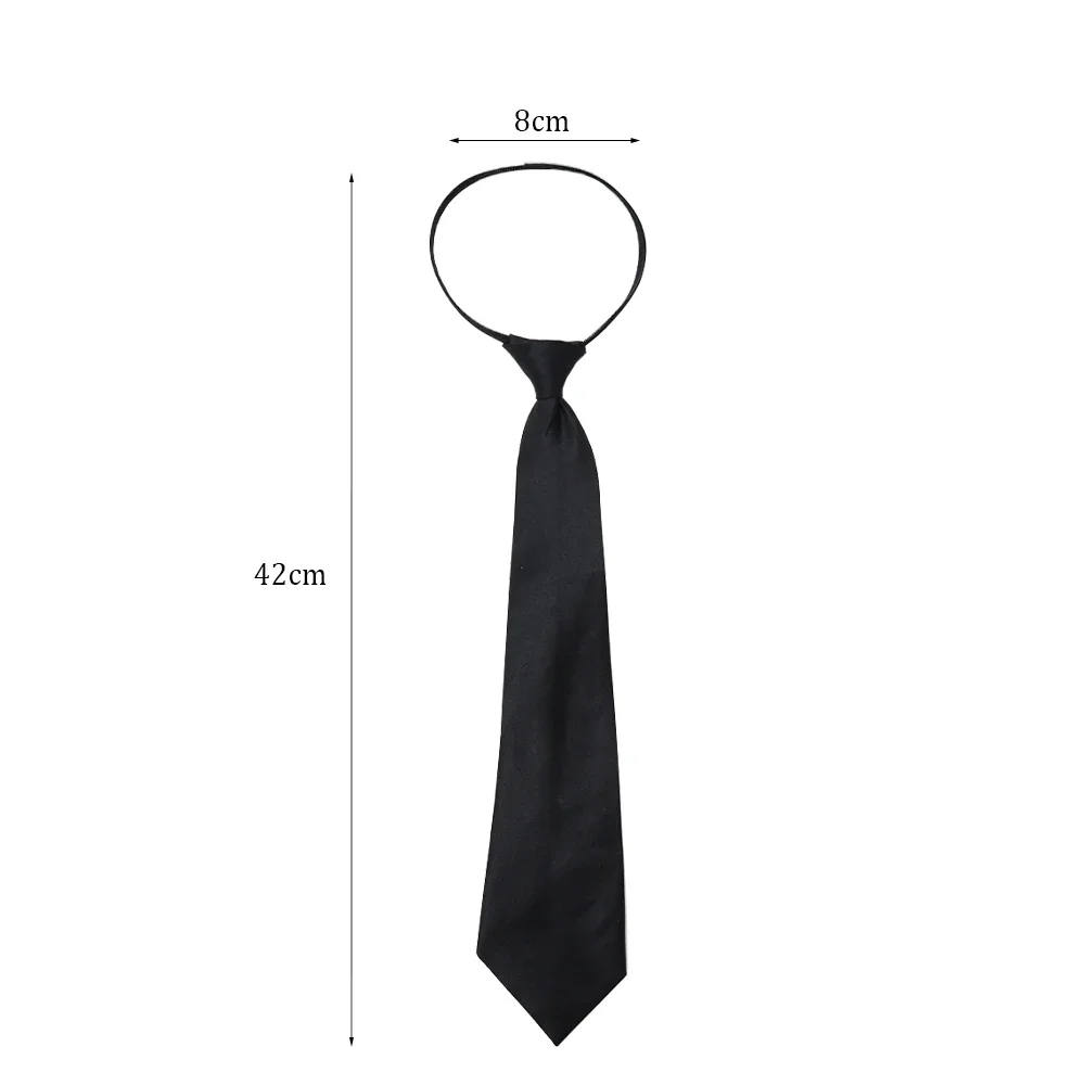 Corbata con Clip Simple negra Unisex, corbata de seguridad, uniforme, camisa, traje, corbatas, azafata, mate, funeraria, corbatas perezosas para hombres, mujeres y estudiantes