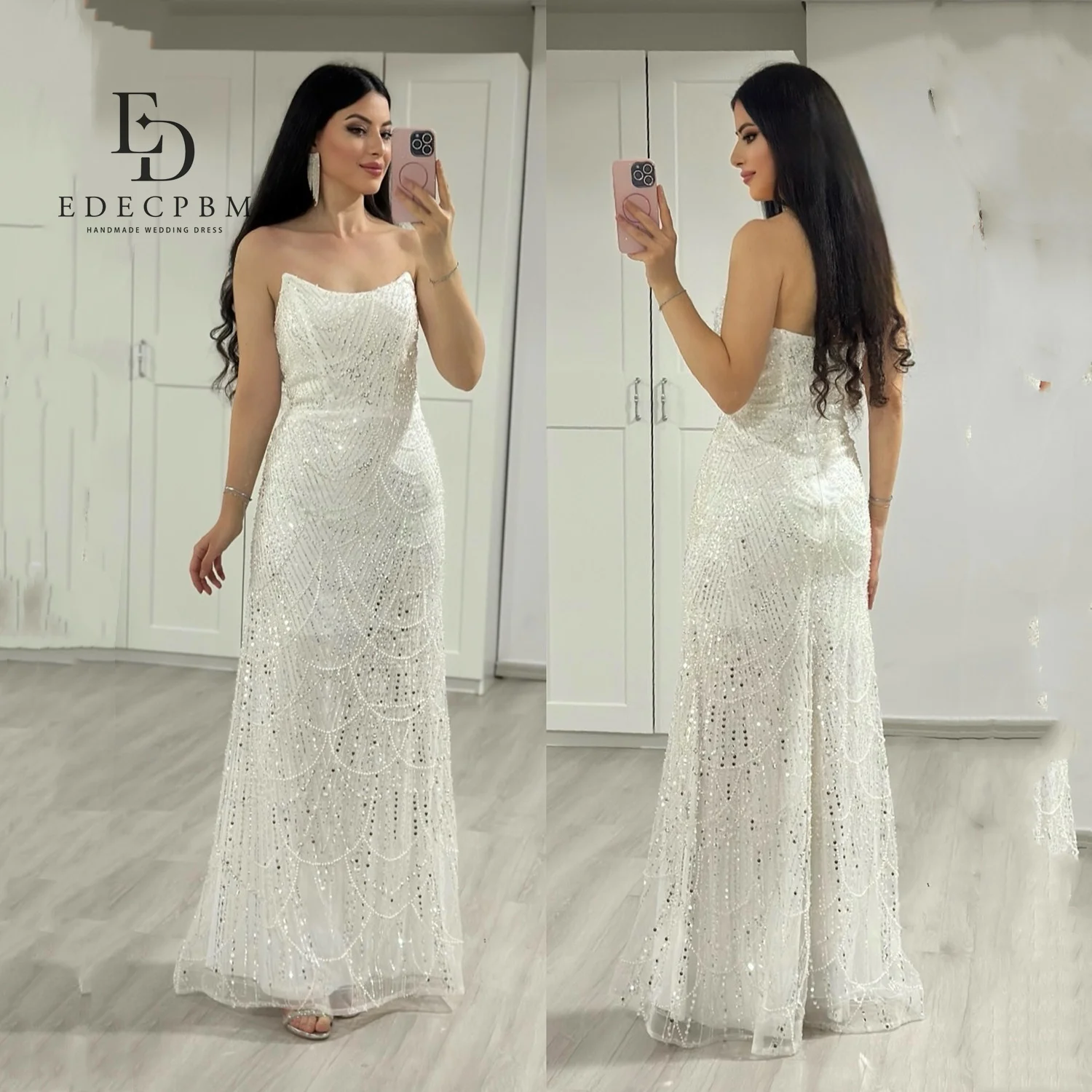 

EDECPBM Evening Dresses Customized Beads Mermaid فساتين سهرة Prom Dresses 2025 Vestidos De Festa Luxurious Women Evening Dress