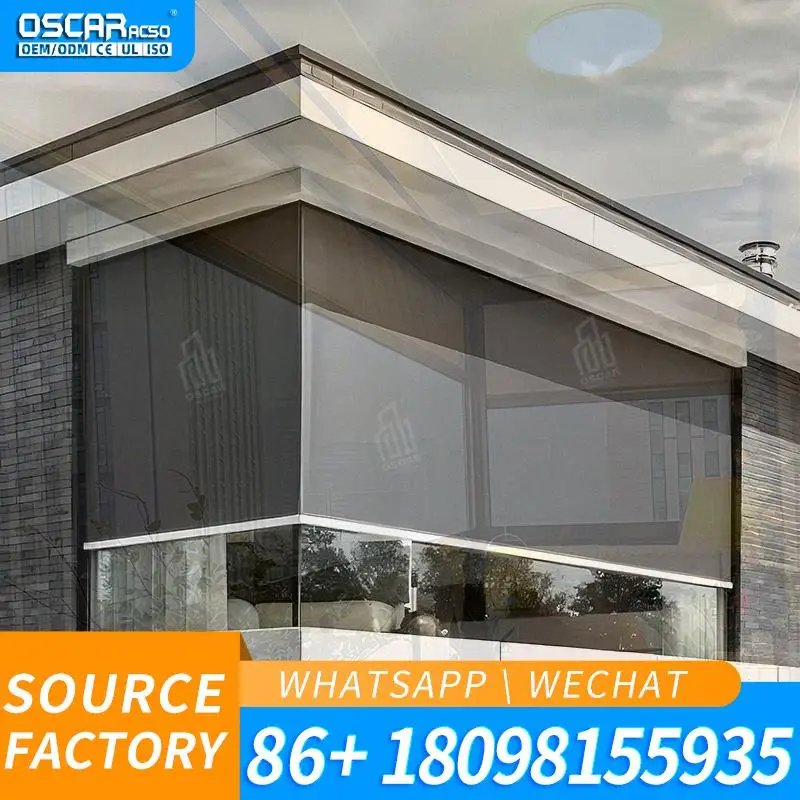 Outdoor Space Automatic Smart Drive Exterior Zip Track Electric Roller Blinds for Effortless Shade Outdoor Patio Garden Balcony