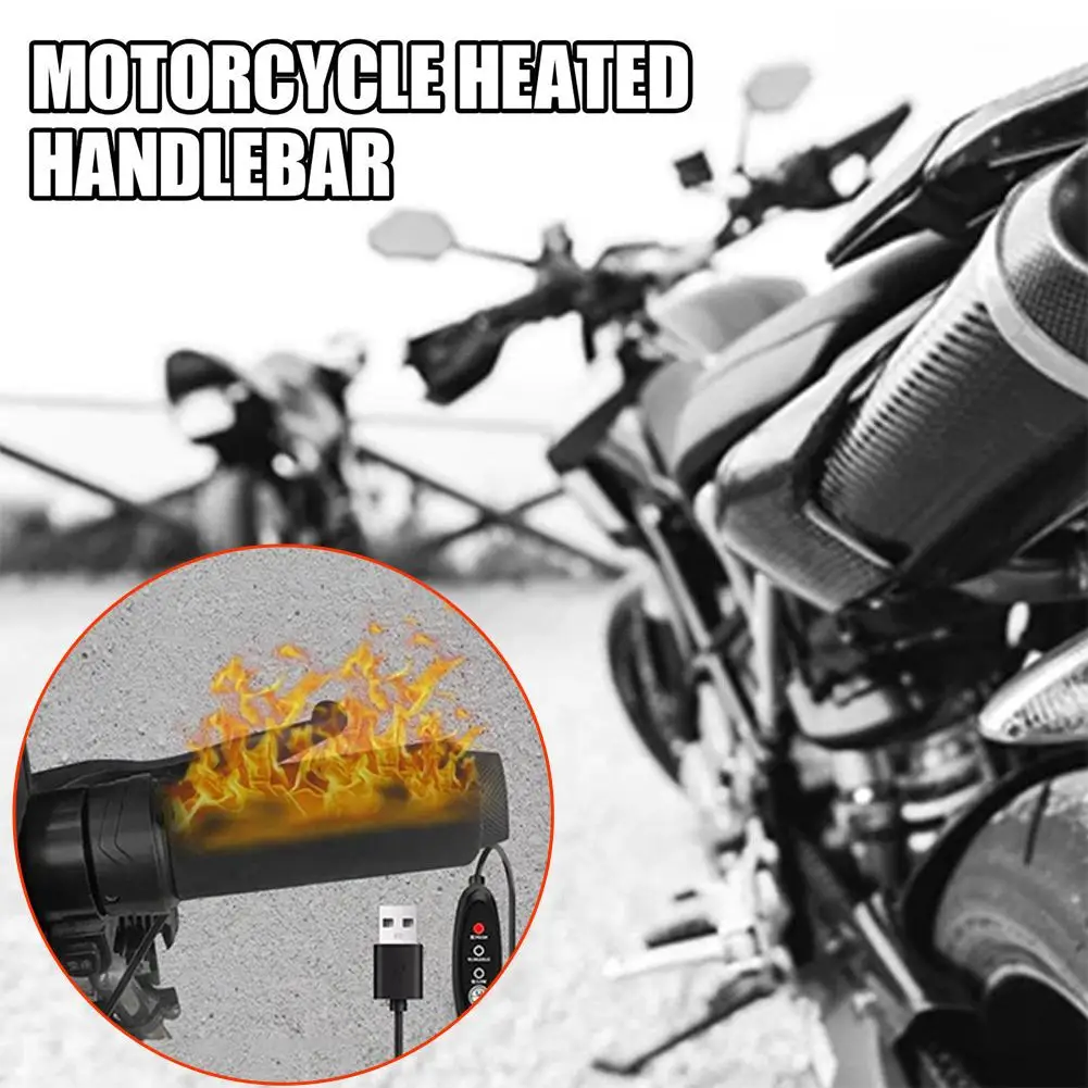 Manopole per manubrio riscaldate USB per moto 5V 2A 3 Gear Warmer Copertura per impugnatura riscaldata elettrica Anti vibrazione Manubrio caldo antiscivolo ﻿