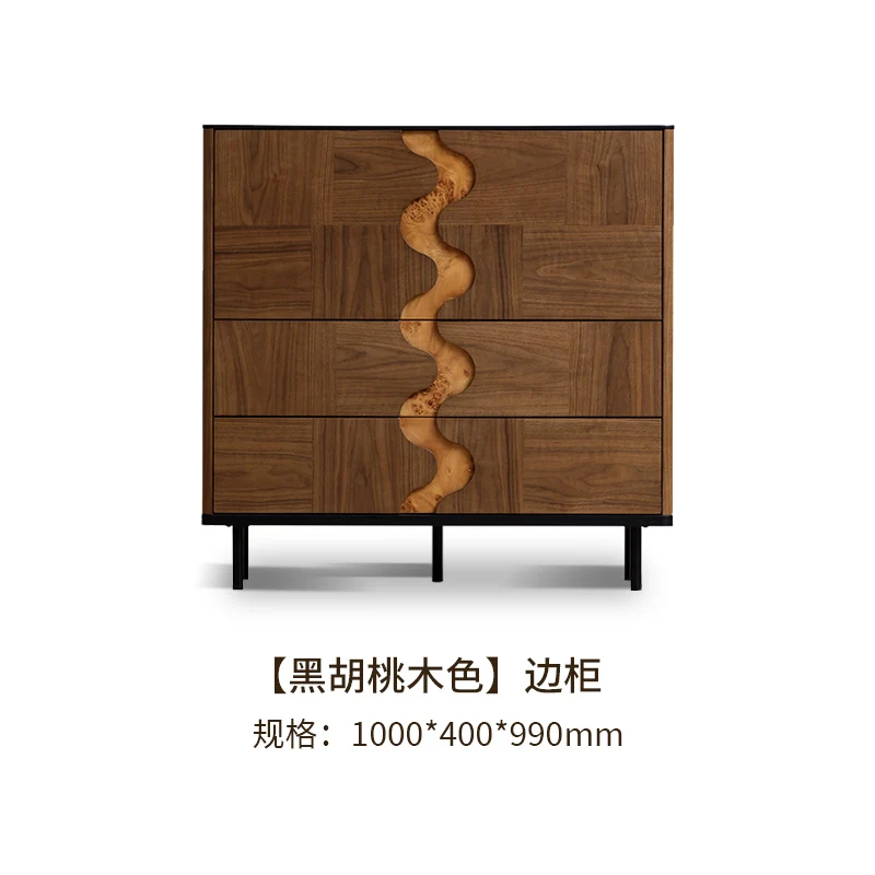 

Solid wood side cabinet, antique black walnut parquet flap cabinet, bucket cabinet, retro wall cabinet, dining room, living room