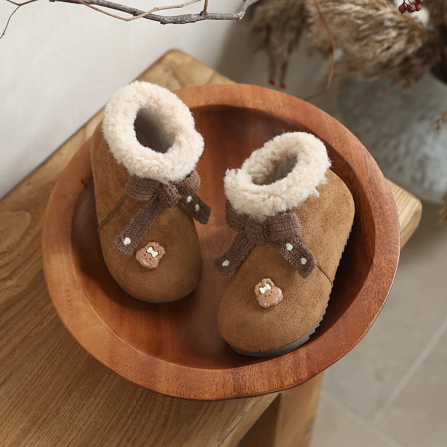 الشتاء الطفل أحذية الثلوج 2025 جديد صوف مبطن أحذية قطنية دافئة للبنين والبنات المضادة للانزلاق لينة وحيد طفل الأحذية ل 1-3Y #3